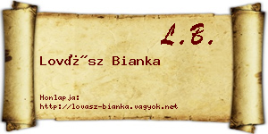 Lovász Bianka névjegykártya